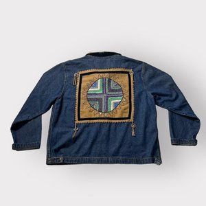 Vintage 1990s western beaded denim jacket